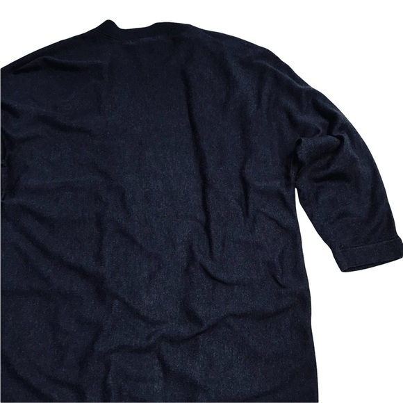 H&M - Open-Front Cardigan Sweater w/ 3/4 Sleeve Navy Blue XS (Oversized) - Picture 5 of 12